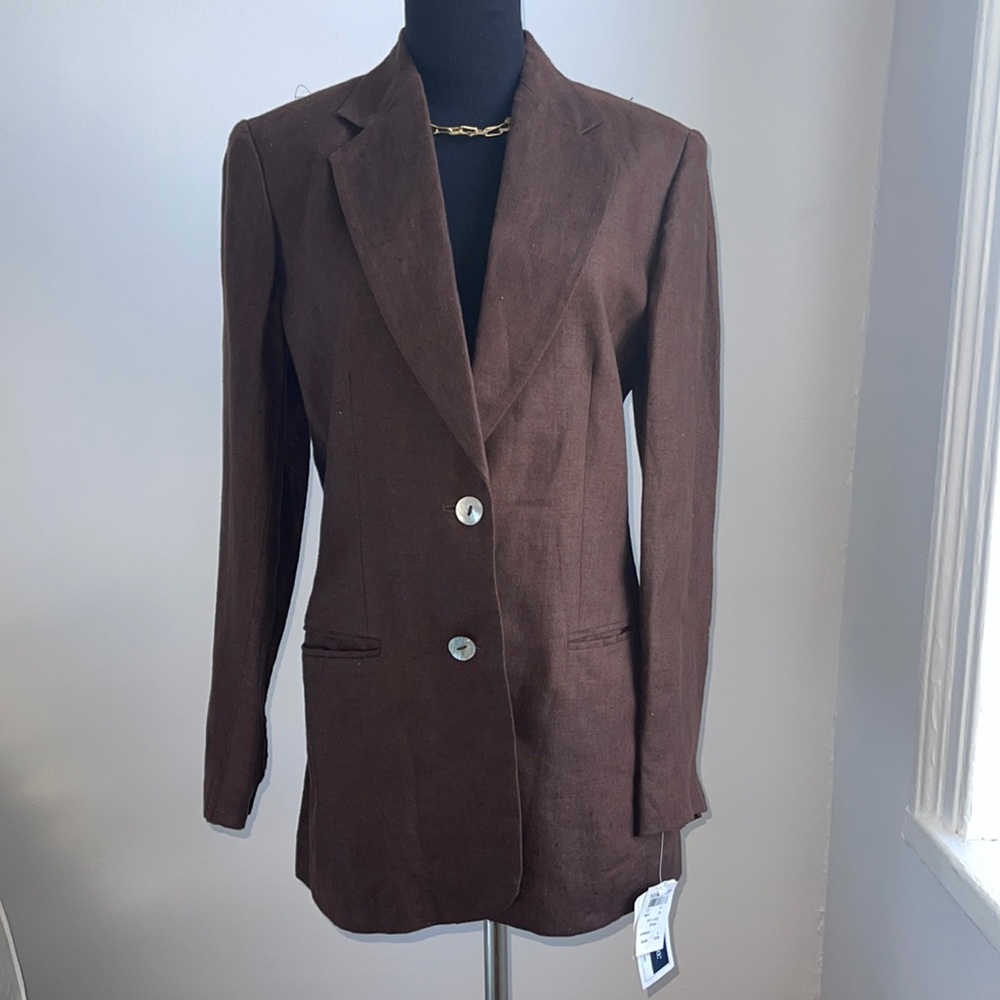 Jennifer Moore linen blazer